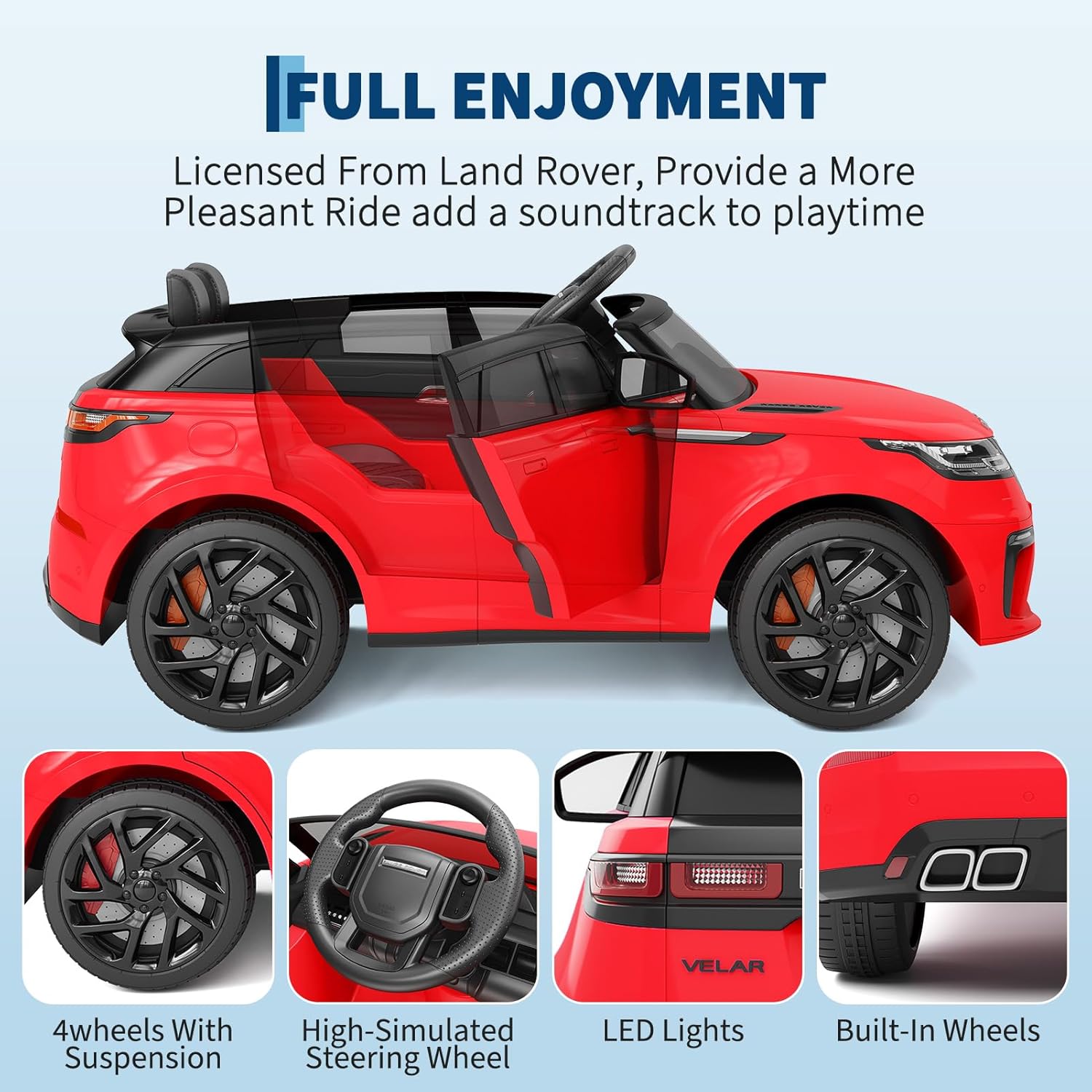 24V Licensed Range Rover HSE 2 Seater Kids Ride-On Car with MP3 & Parental Remote Control