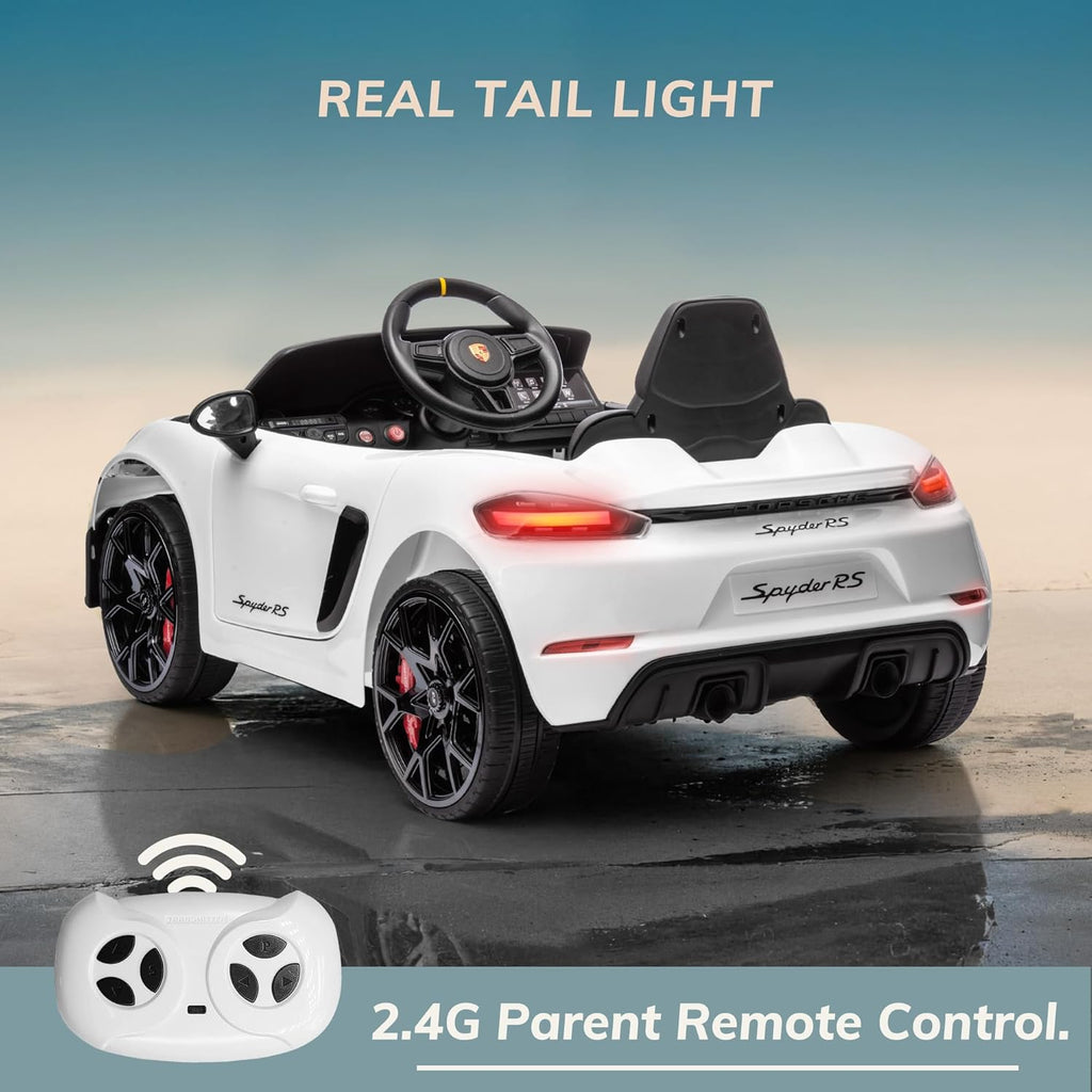 First Ride On Licensed Porsche 718 12V Electric Car for Kids with Parent Remote