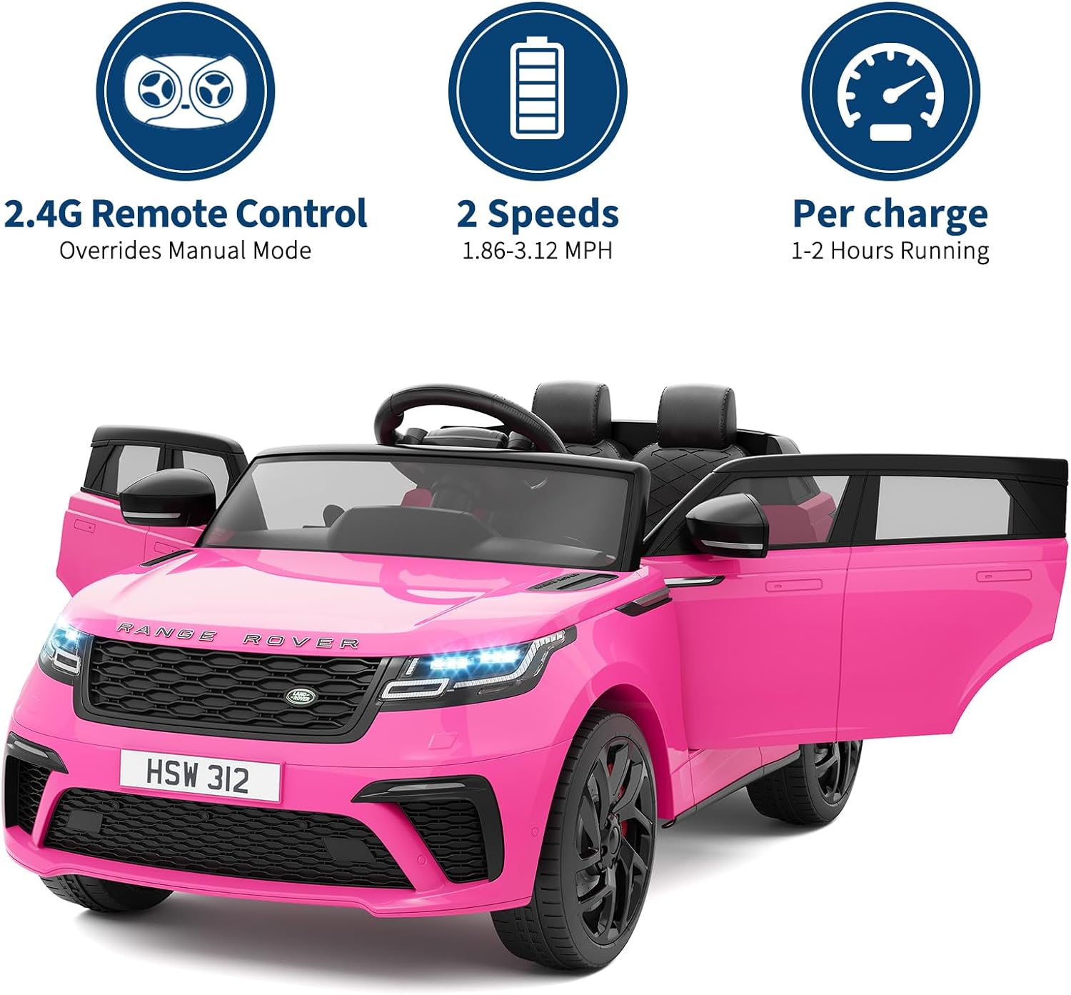 24V Licensed Range Rover HSE 2 Seater Kids Ride-On Car with MP3 & Parental Remote Control