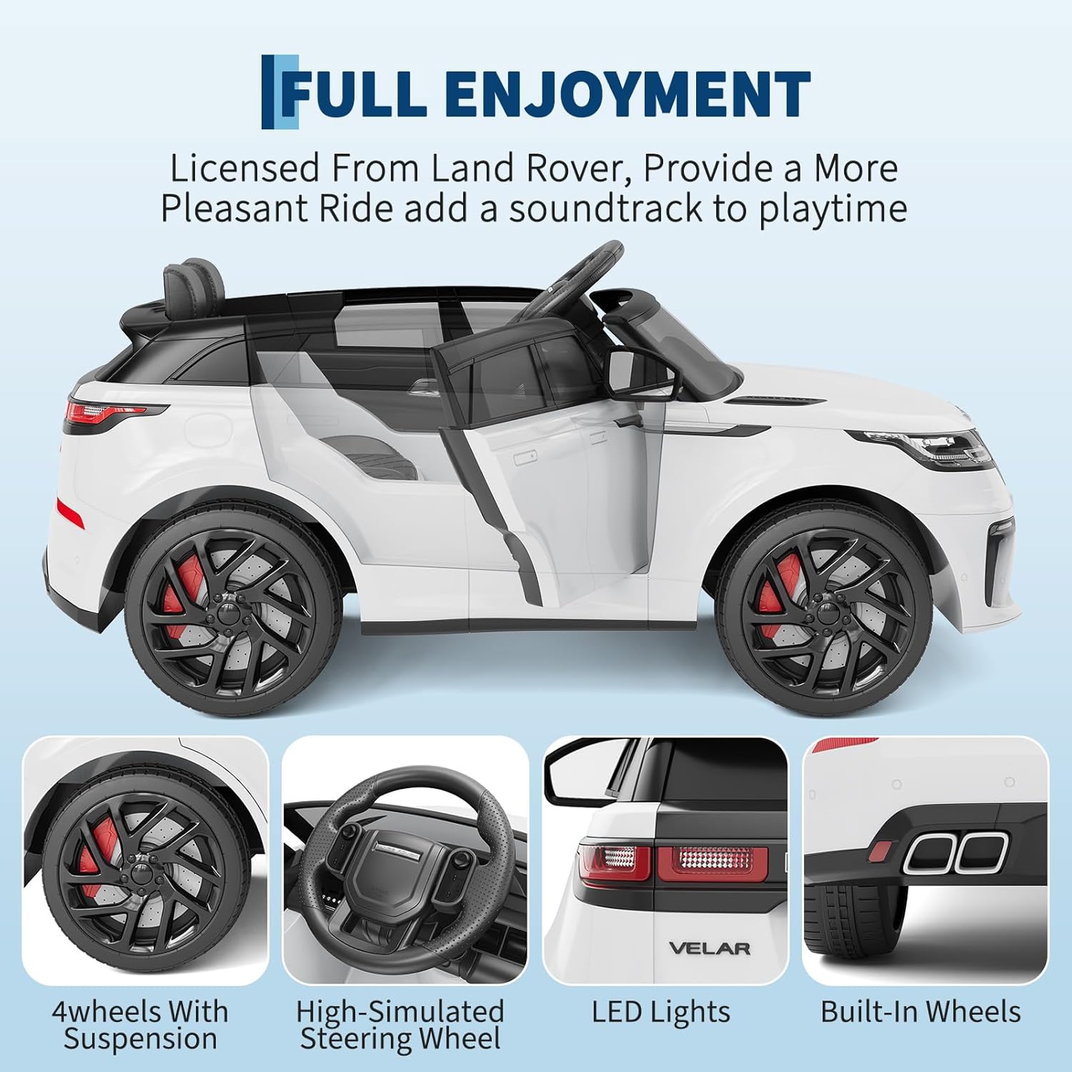 24V Licensed Range Rover HSE 2 Seater Kids Ride-On Car with MP3 & Parental Remote Control
