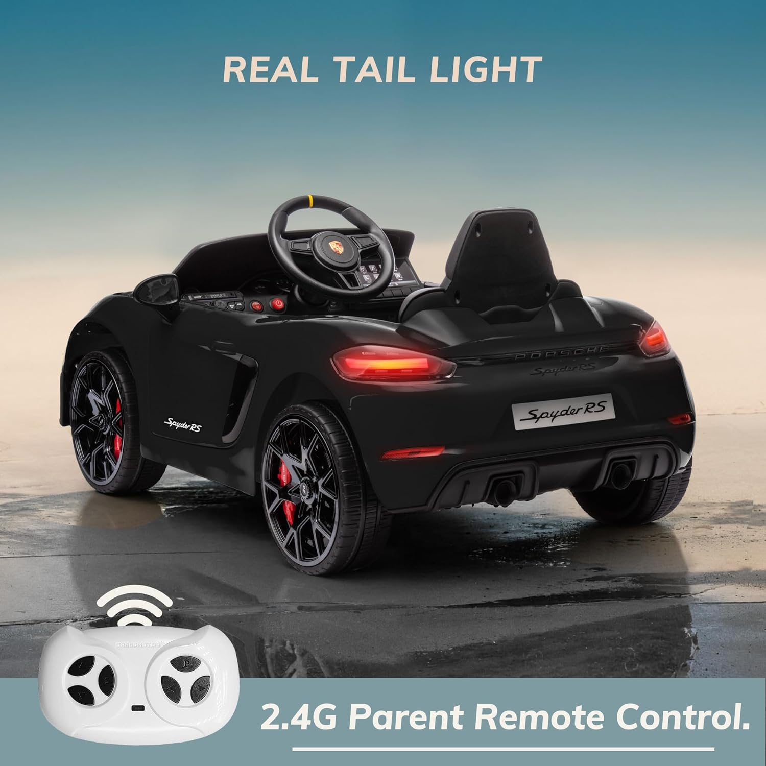 First Ride On Licensed Porsche 718 12V Electric Car for Kids with Parent Remote