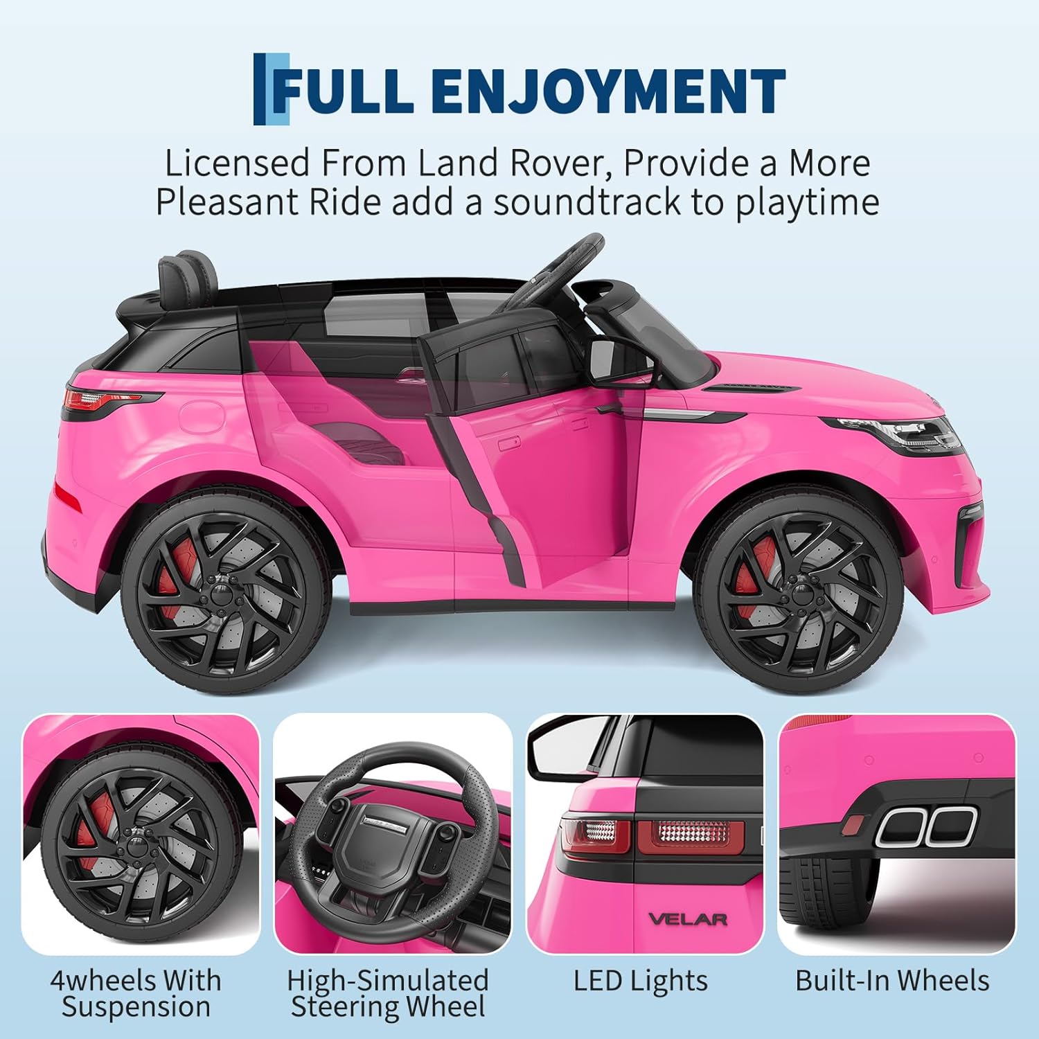 24V Licensed Range Rover HSE 2 Seater Kids Ride-On Car with MP3 & Parental Remote Control