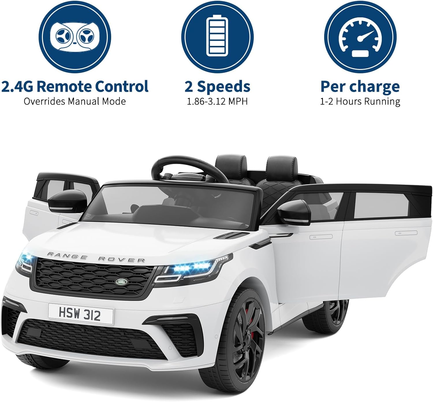 24V Licensed Range Rover HSE 2 Seater Kids Ride-On Car with MP3 & Parental Remote Control