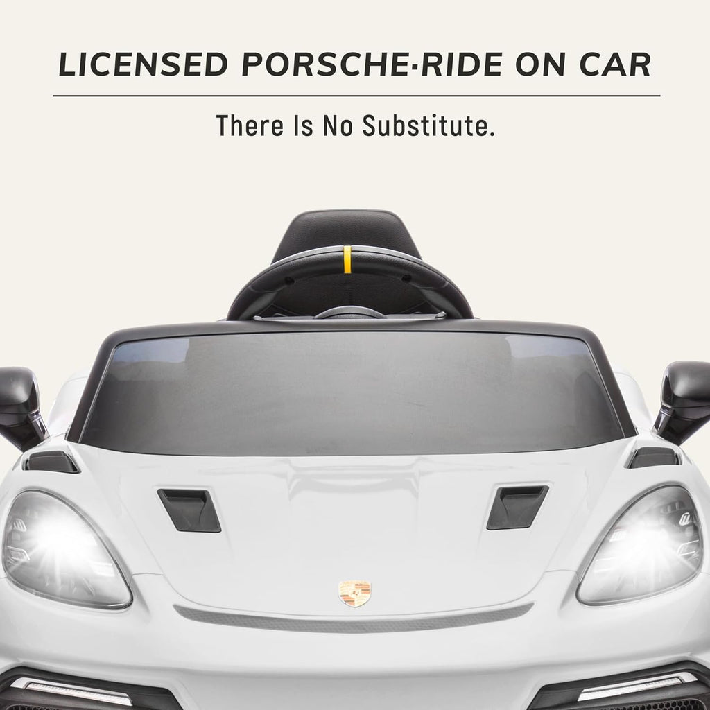 First Ride On Licensed Porsche 718 12V Electric Car for Kids with Parent Remote