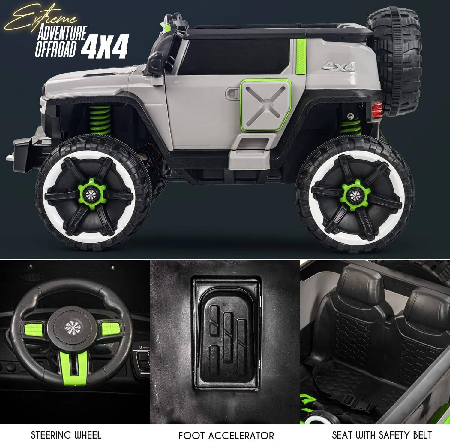 WN-1166 Heavy Duty 4x4 Kids Ride-On Jeep